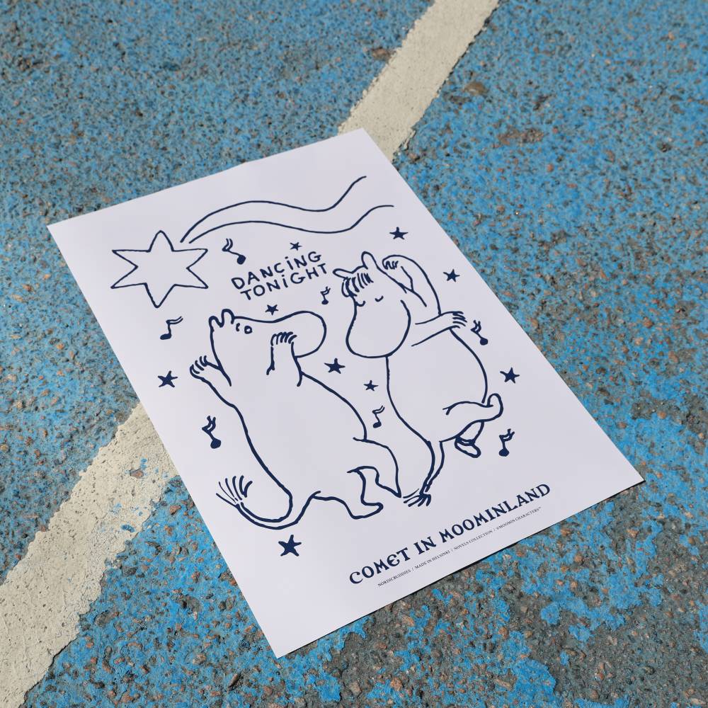 Moomin Comet Dance Poster White - The Official Moomin Shop