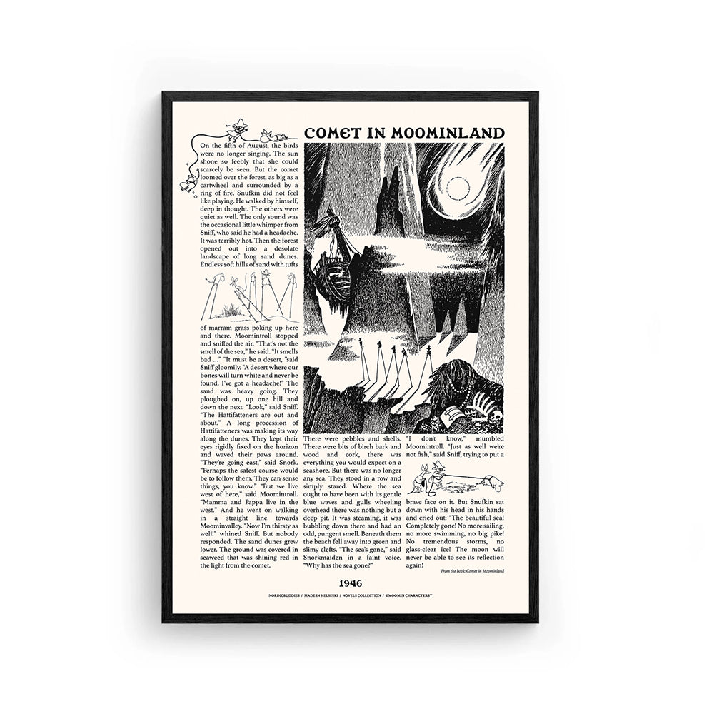 Moomin Comet Poster White - The Official Moomin Shop