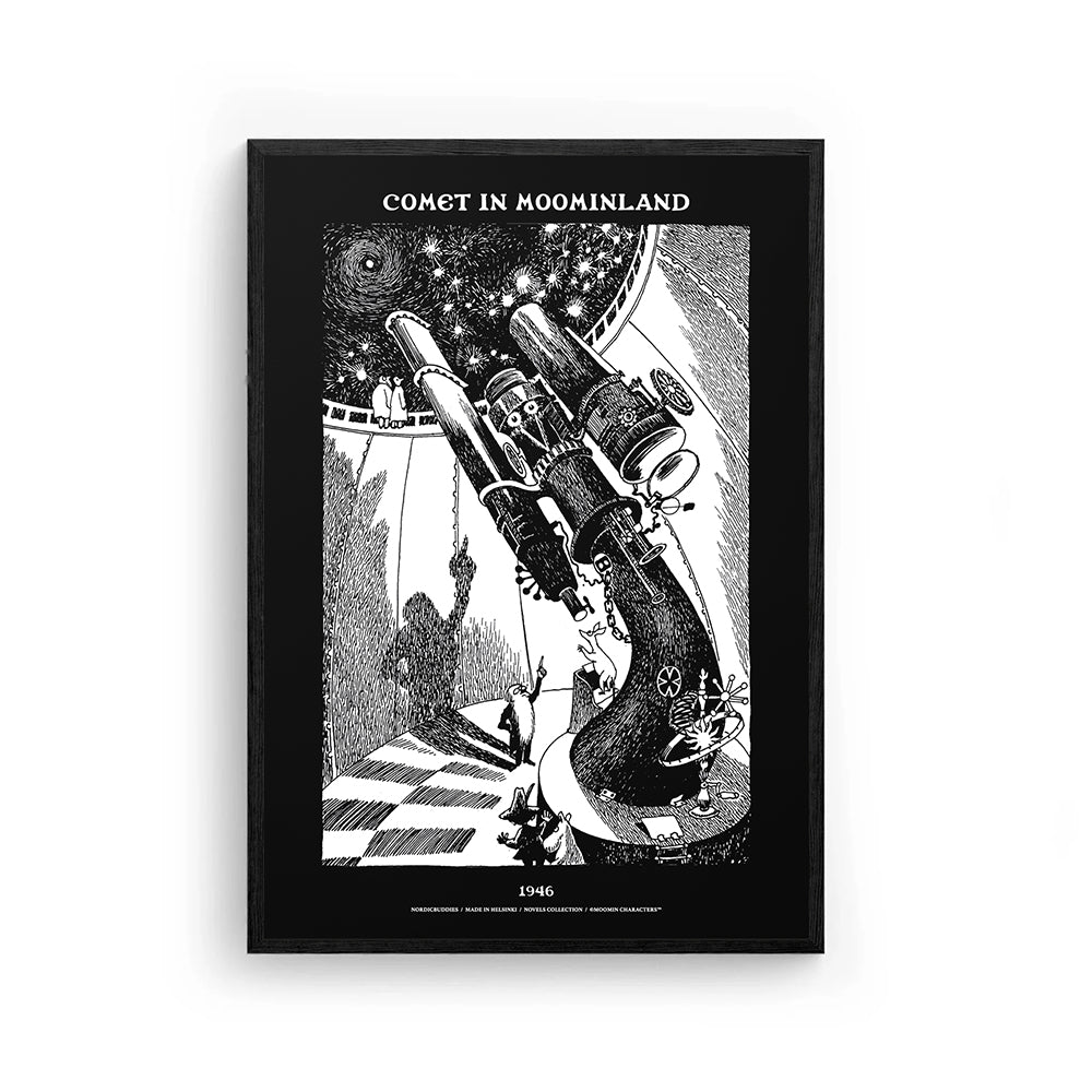 Moomin Comet Observatory Poster Black - The Official Moomin Shop