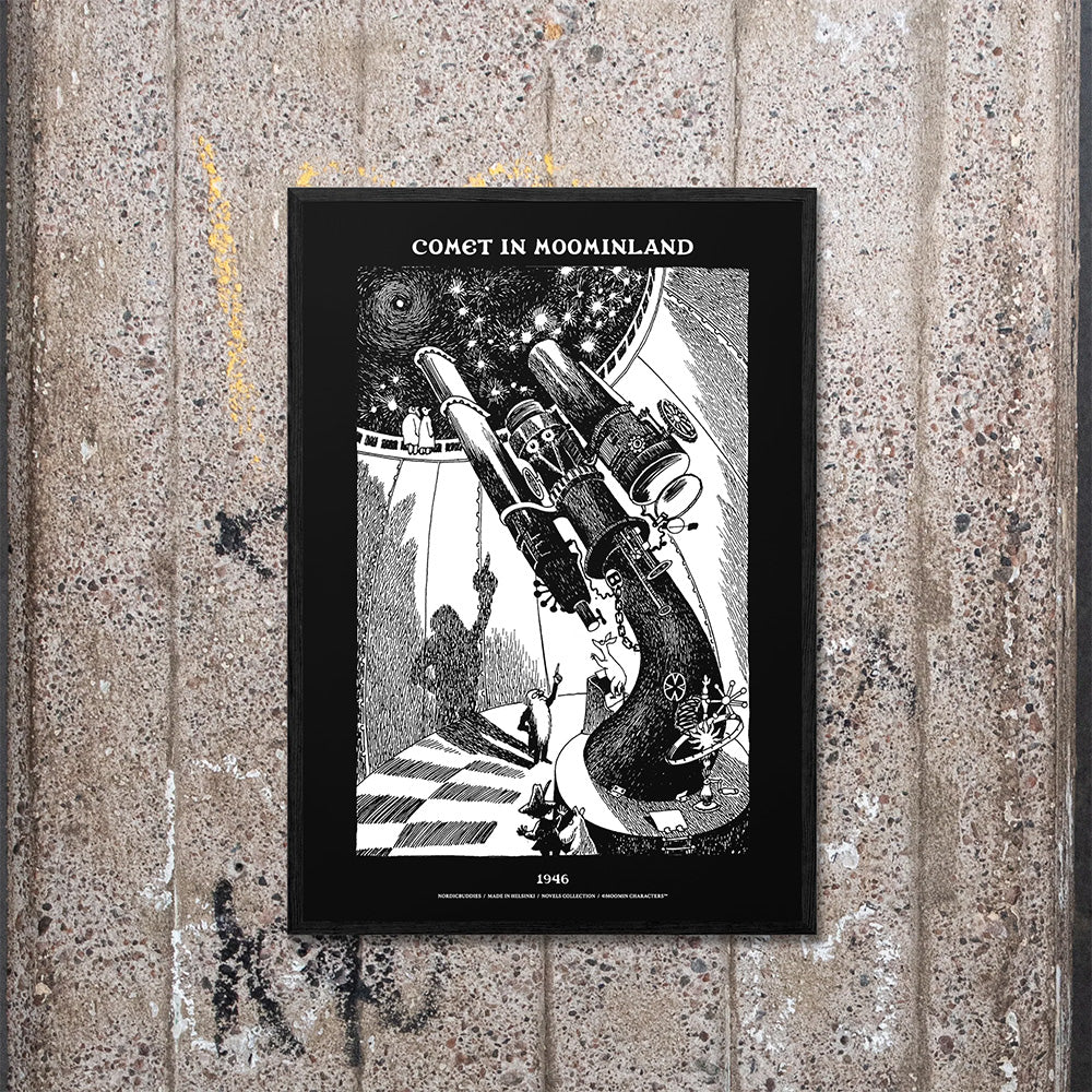 Moomin Comet Observatory Poster Black - The Official Moomin Shop