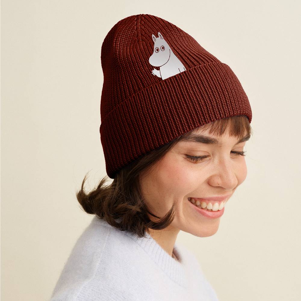 Moomintroll Hello Merino Beanie Terracotta