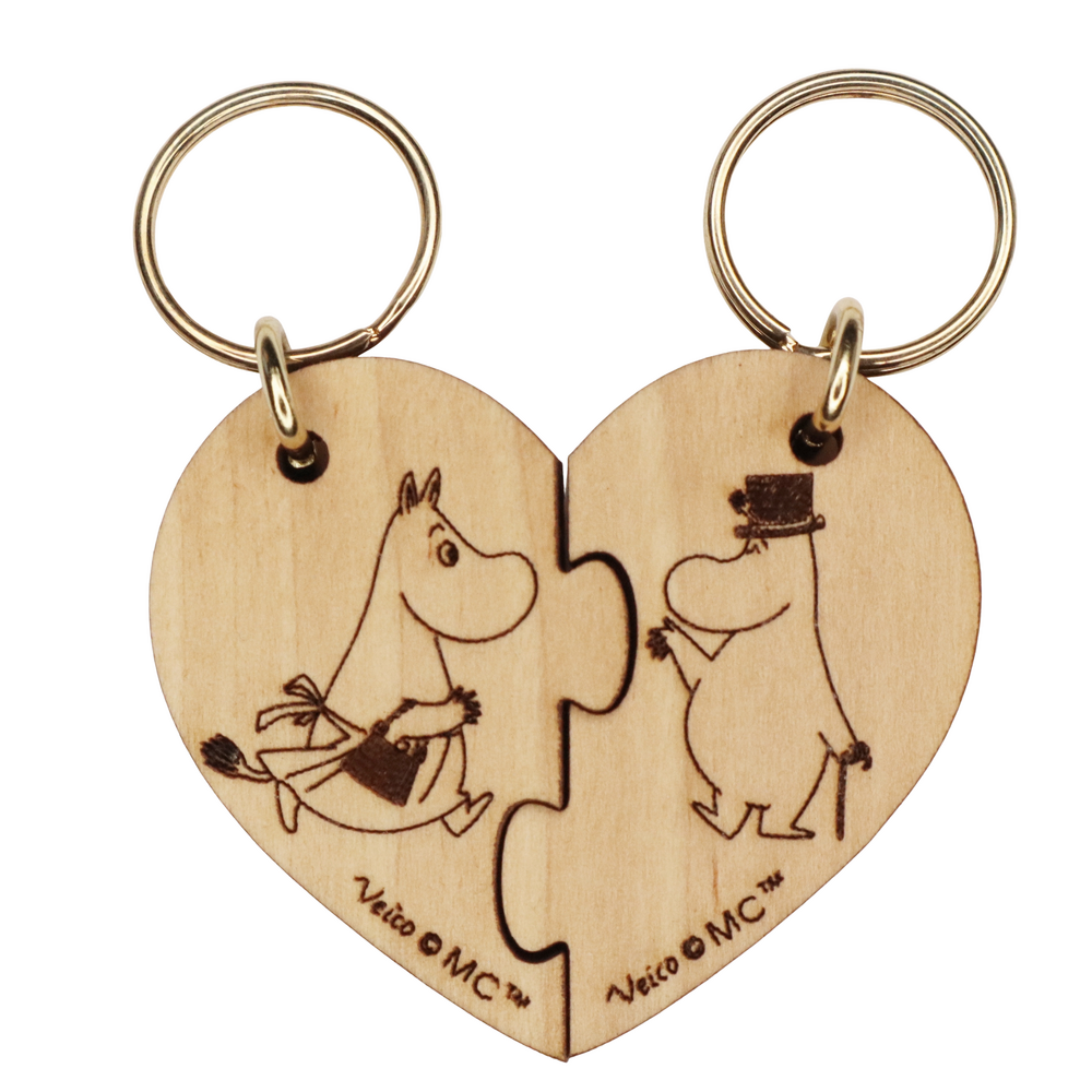 Moominmamma & Moominpappa Heart Halves Keyring - The Official Moomin Shop