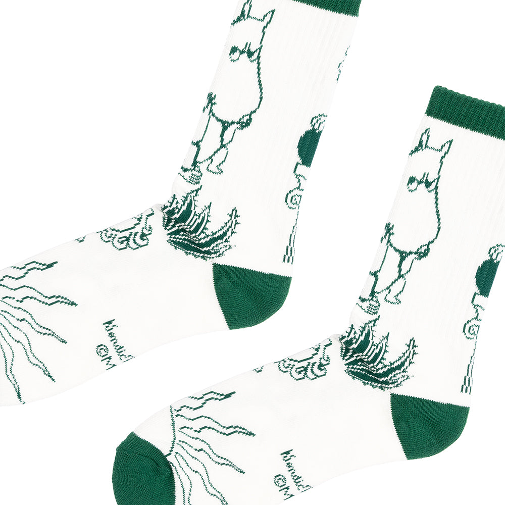 Moomin Riviera Socks Retro 40-45 White - The Official Moomin Shop