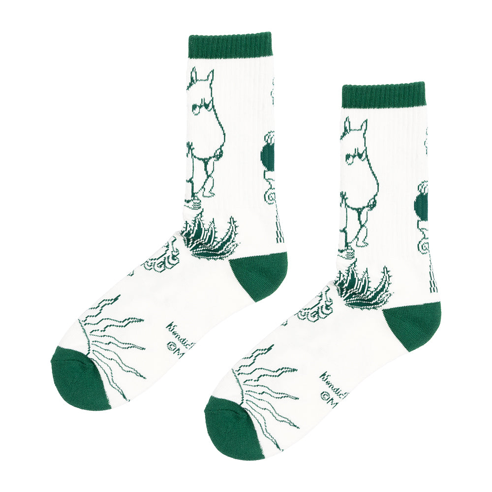Moomin Riviera Socks Retro 40-45 White - The Official Moomin Shop