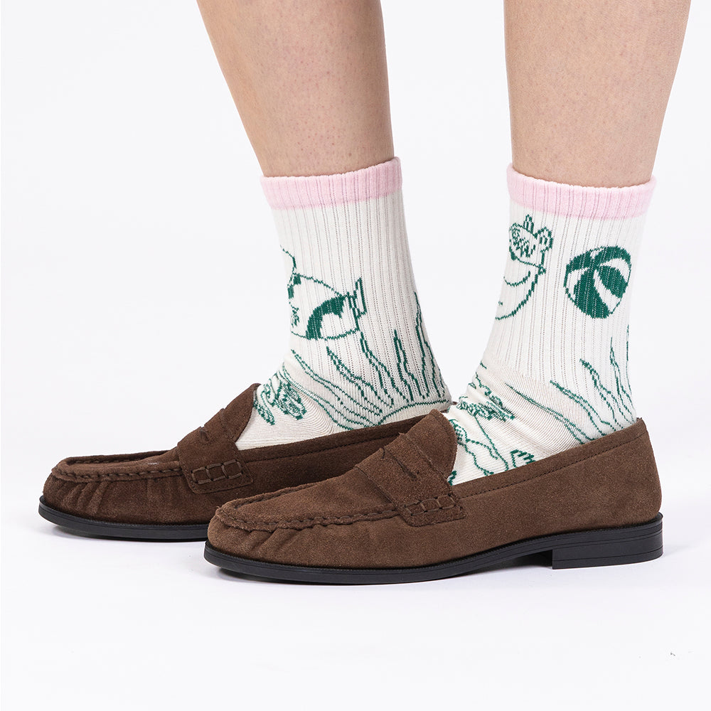 Moomin Riviera Socks Retro 36-42 Pink - The Official Moomin Shop