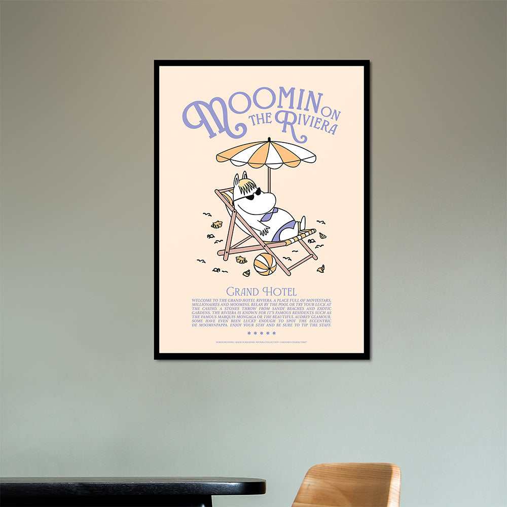 Moomin Riviera Snorkmaiden Poster Beige - The Official Moomin Shop