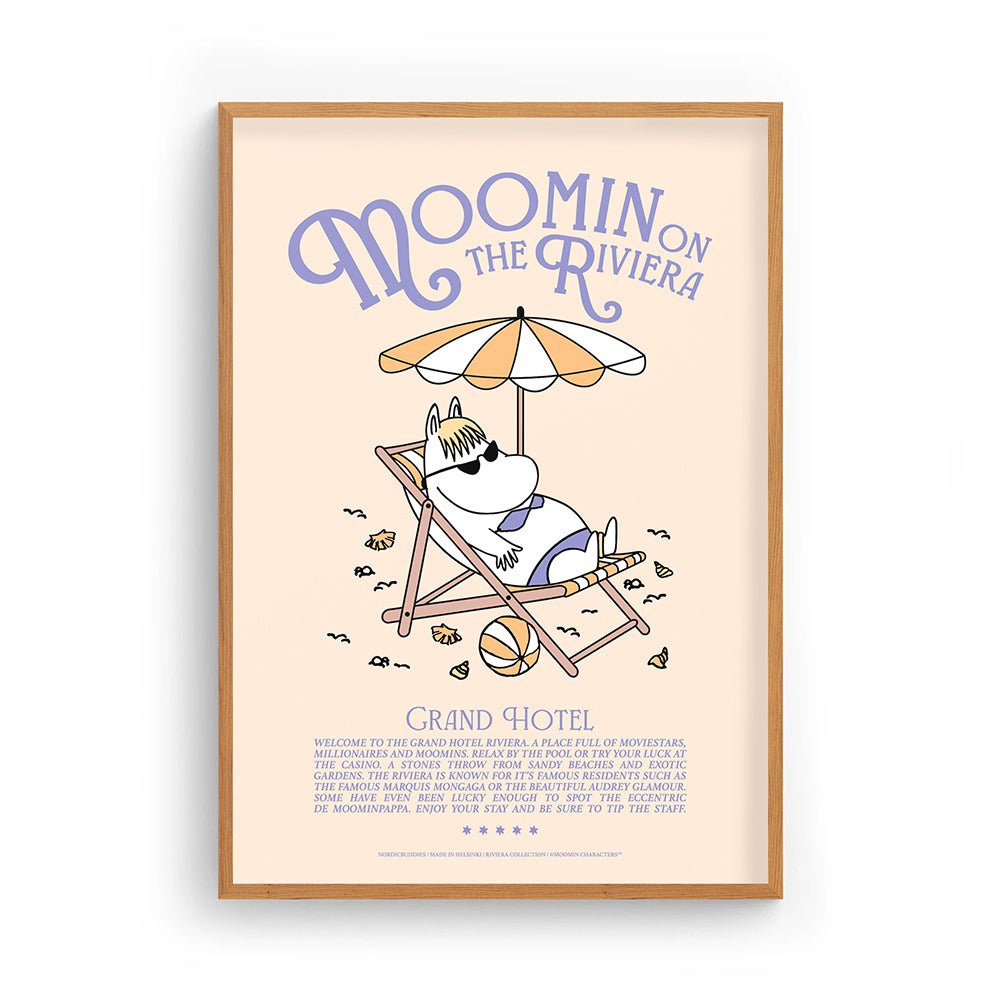 Moomin Riviera Snorkmaiden Poster Beige - The Official Moomin Shop