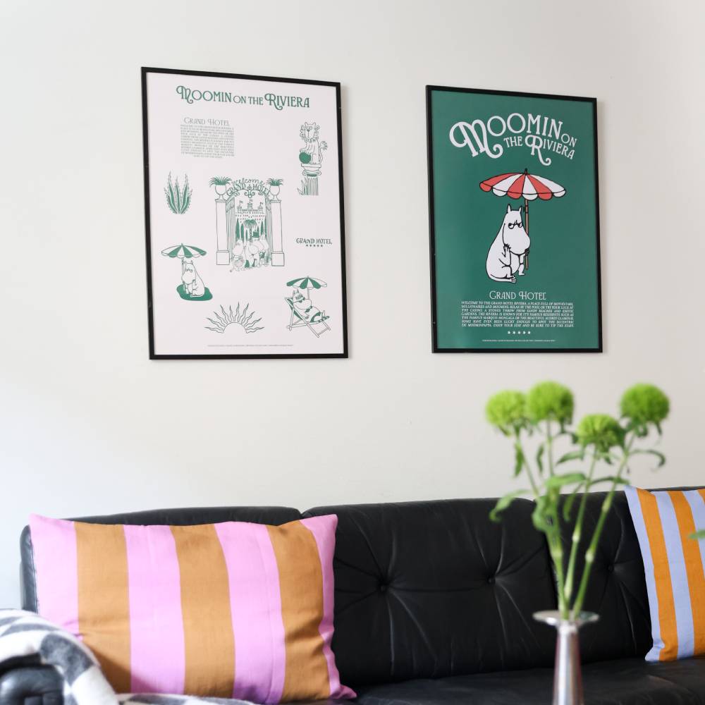 Moomin Riviera Grand Hotel Poster Beige - The Official Moomin Shop