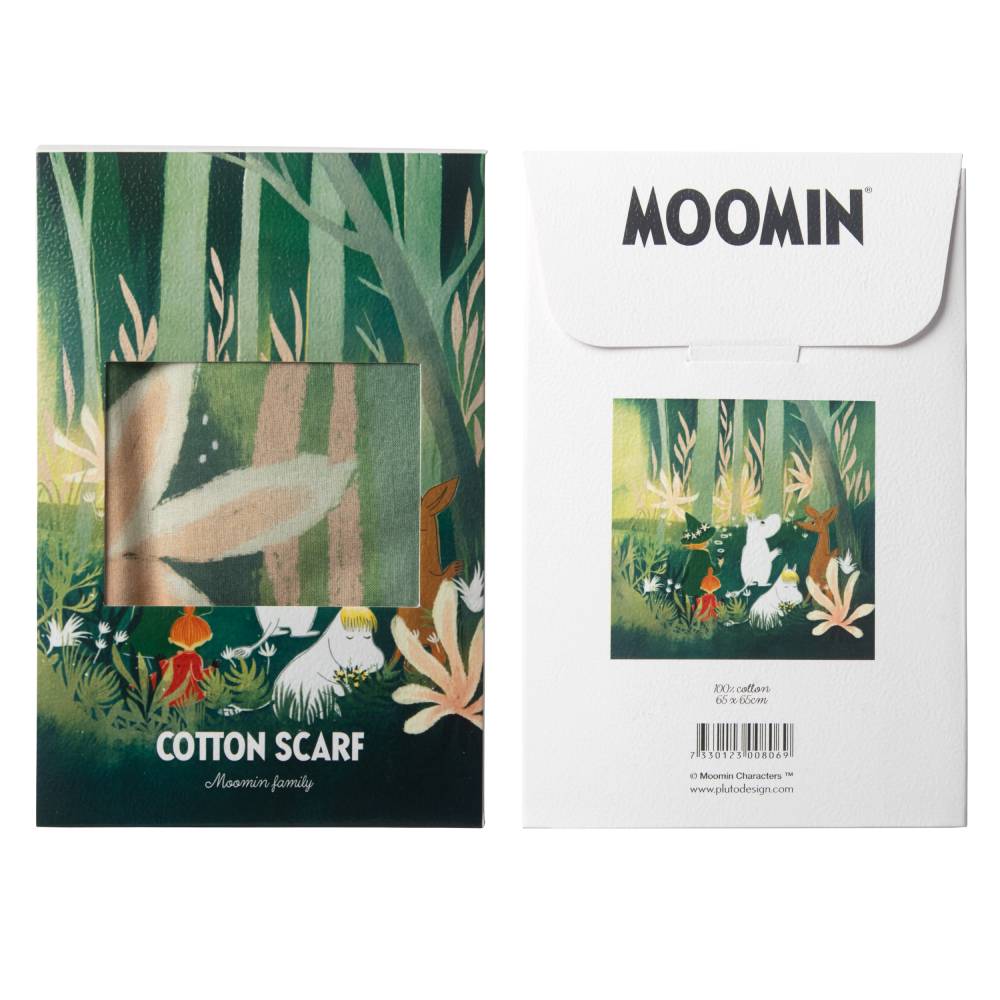 Moomin Family Cotton Scarf Green - The Official Moomin Shop