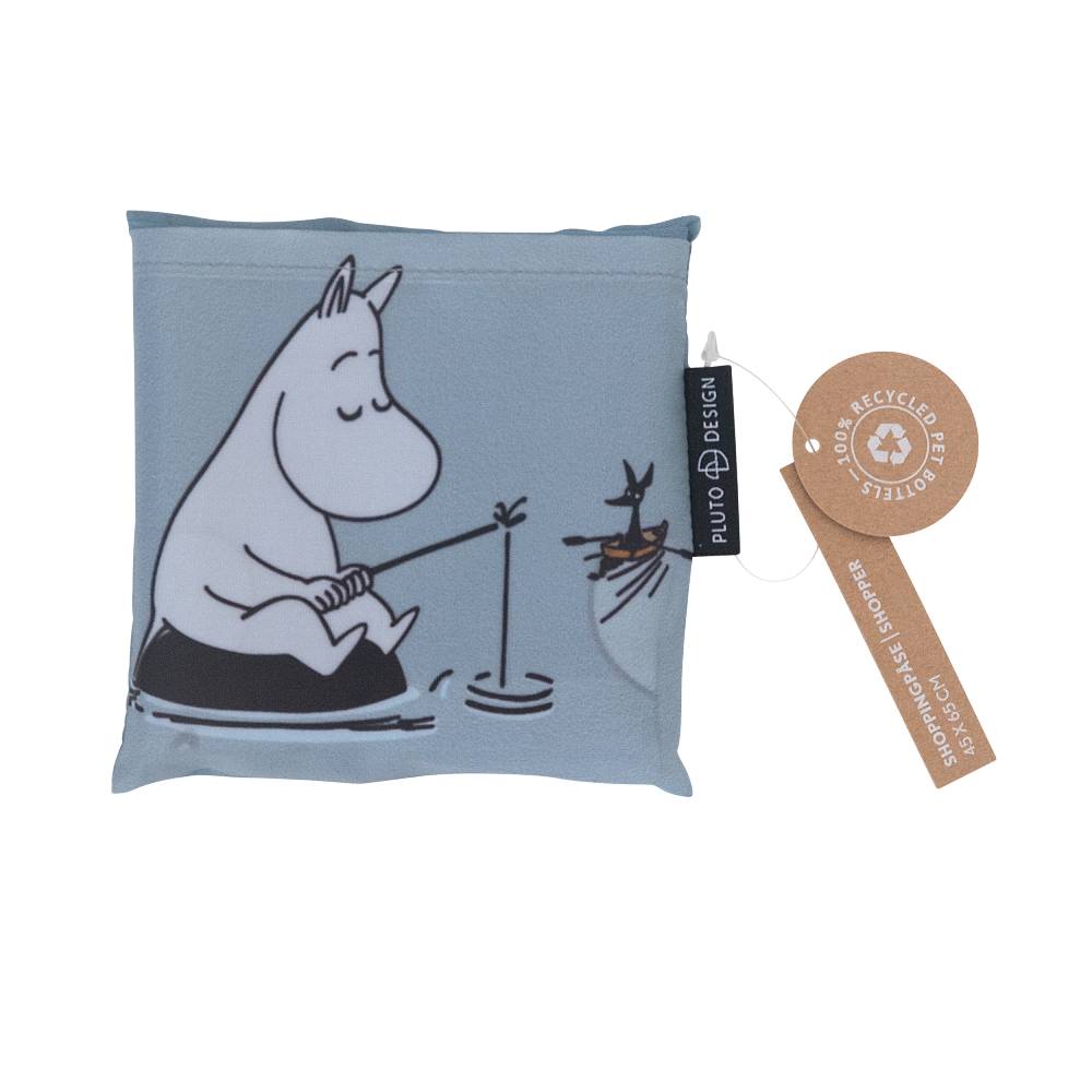 Moomin Fishing Shopping Bag Grey - The Official Moomin Shop