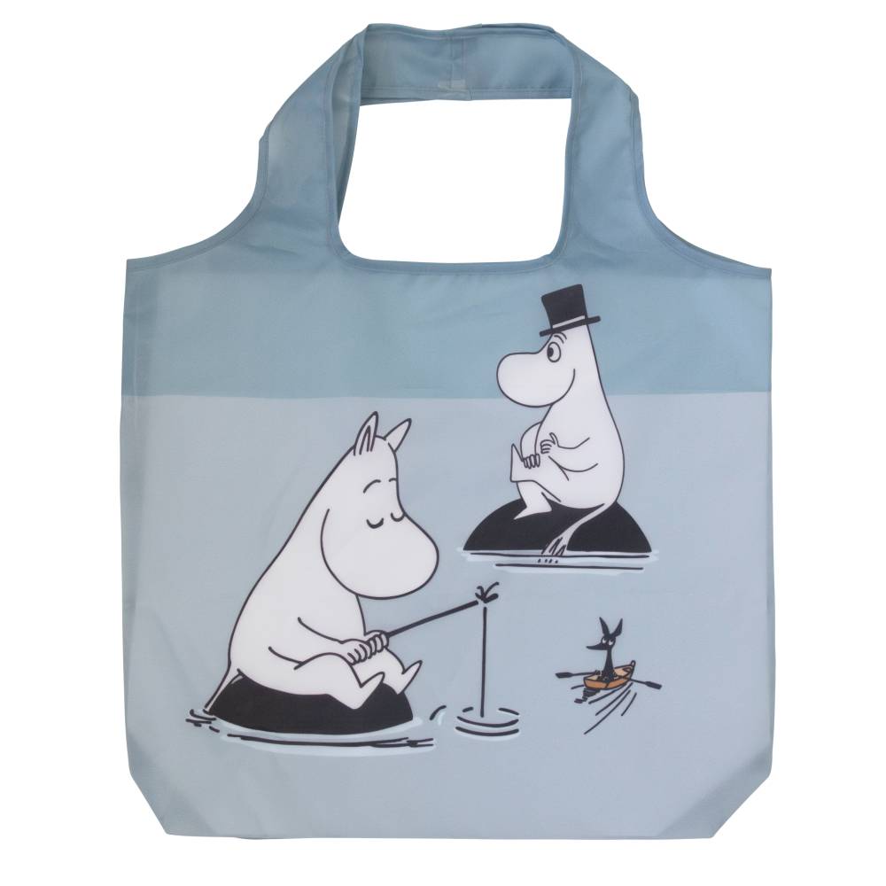 Moomin Fishing Shopping Bag Grey - The Official Moomin Shop