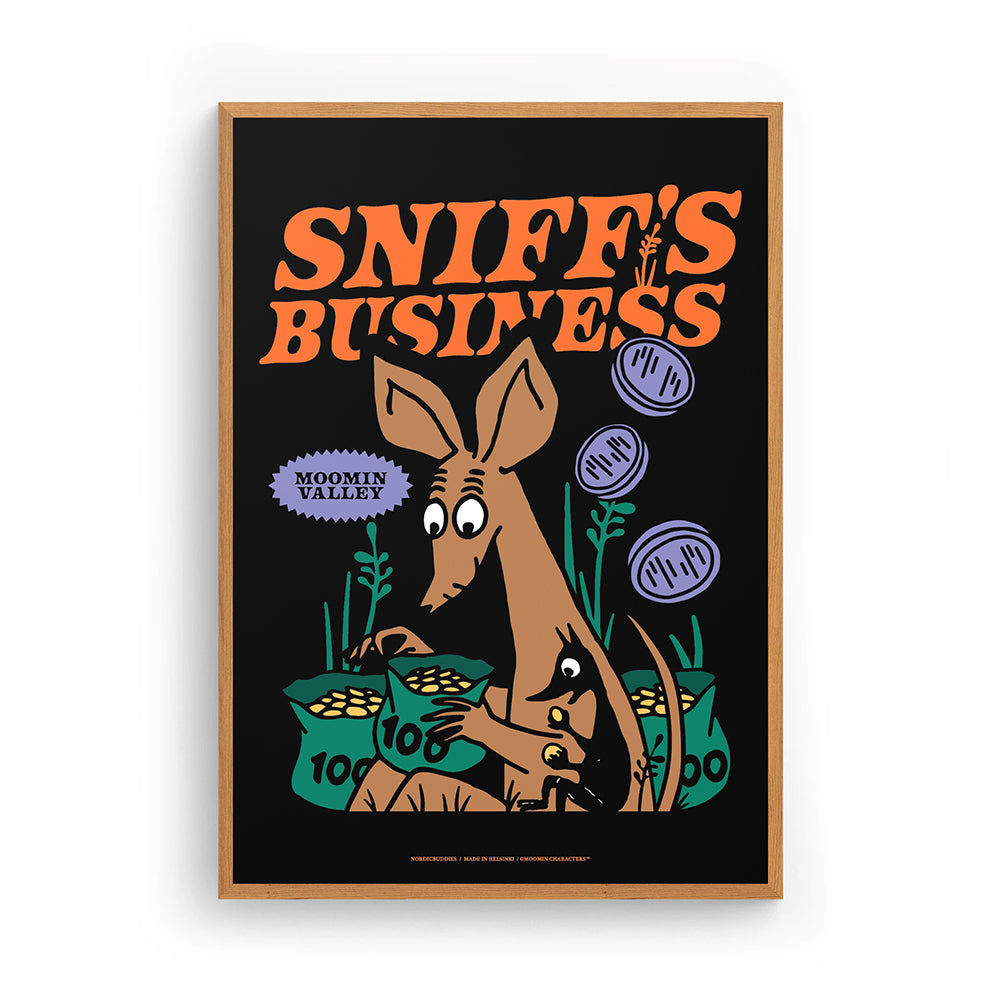 Sniff's Business Poster Black - The Official Moomin Shop
