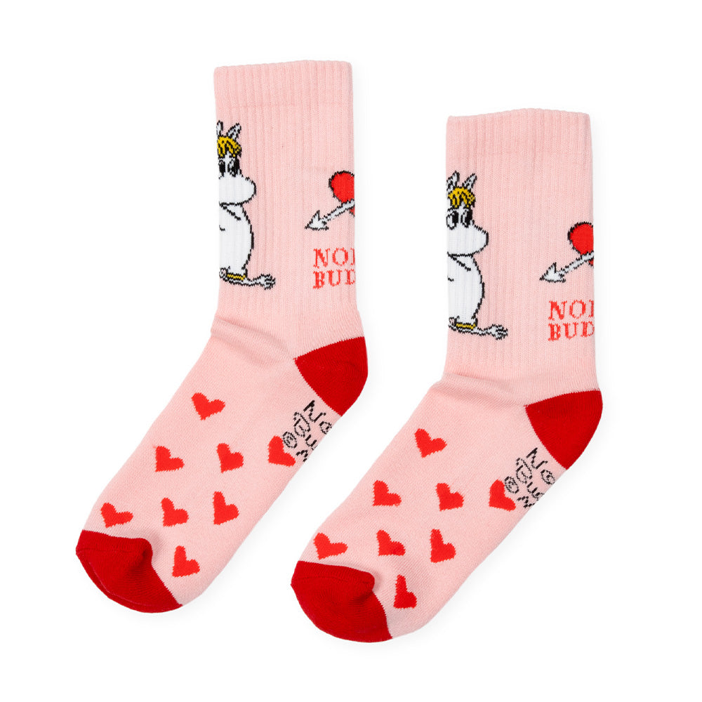 Snorkmaiden Heart Ladies Retro Socks Pink - Nordicbuddies - The Official Moomin Shop