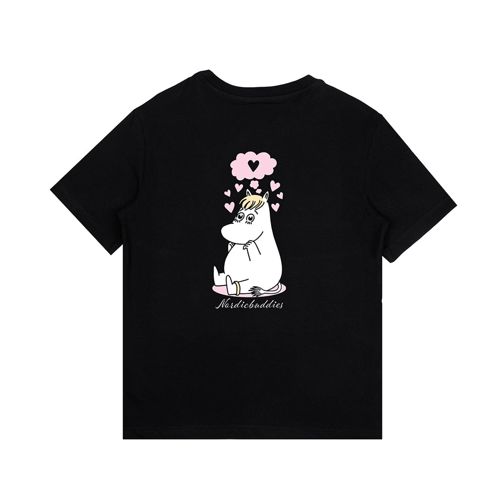 Moomins Love T-Shirt Ladies Black - The Official Moomin Shop
