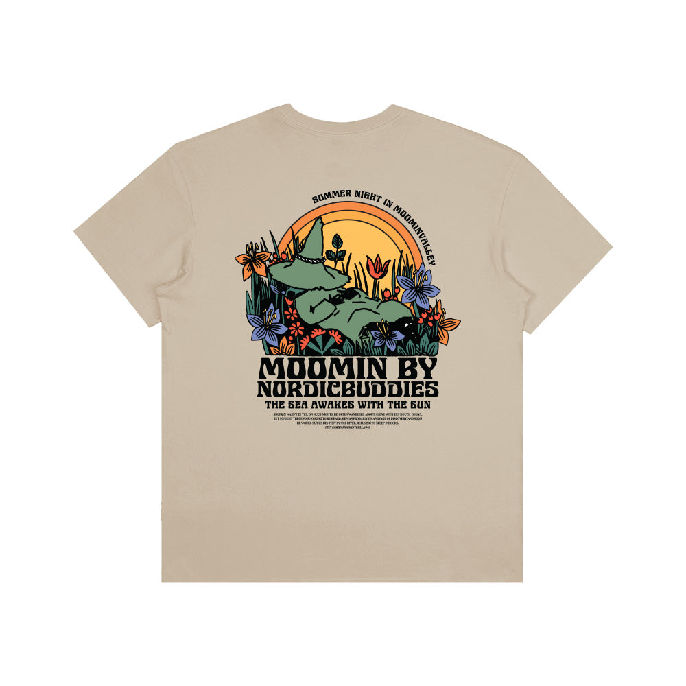 Snufkin Sleeping T-shirt Beige - The Official Moomin Shop