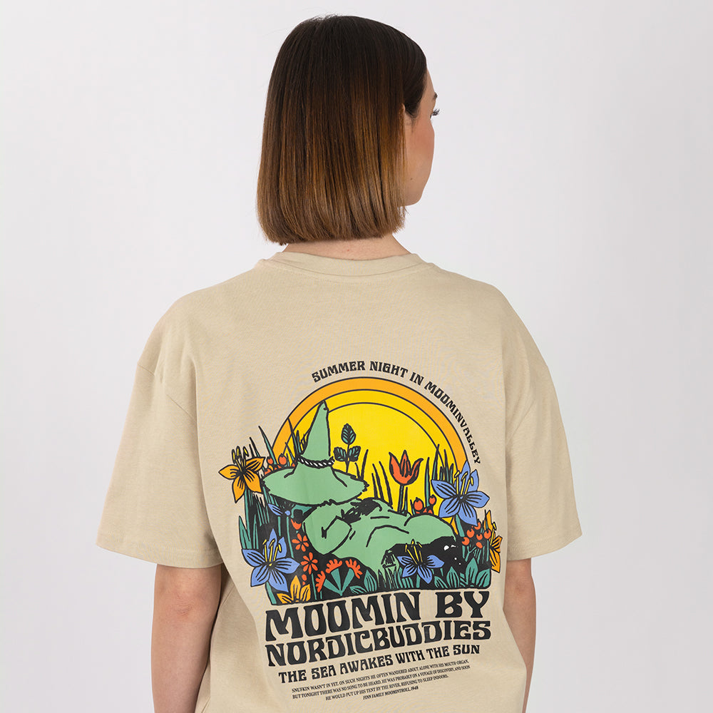 Snufkin Sleeping T-shirt Beige - The Official Moomin Shop
