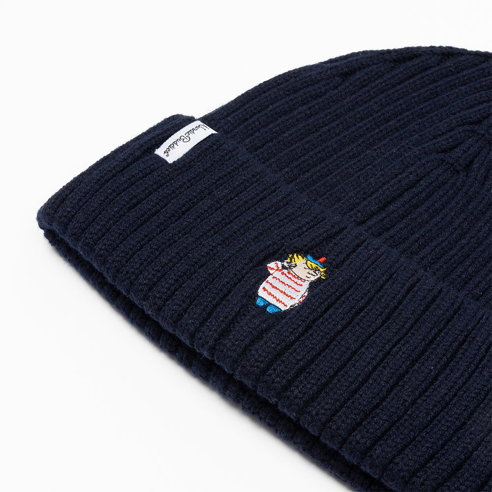 Too-Ticky Embroidery Beanie Darkblue