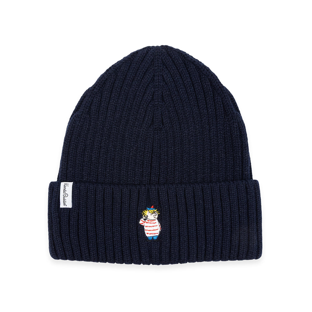 Too-Ticky Embroidery Beanie Darkblue
