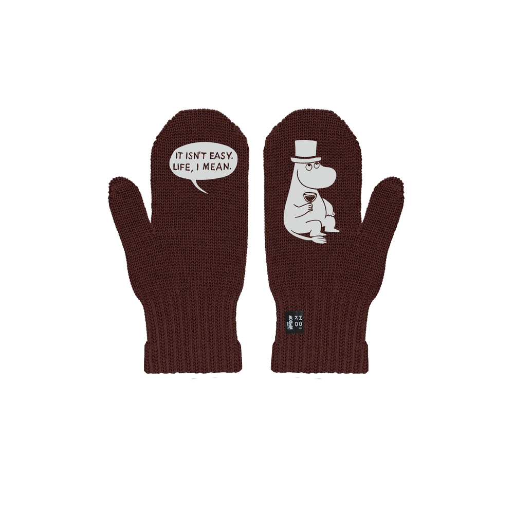 Moominpappa Philosopher Mittens Mocha - The Official Moomin Shop