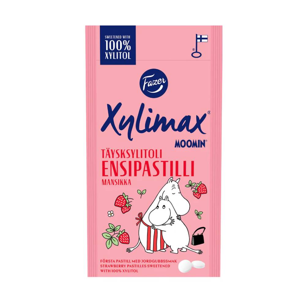 Xylimax Moomin strawberry full xylitol pastilles 38g - The Official Moomin Shop