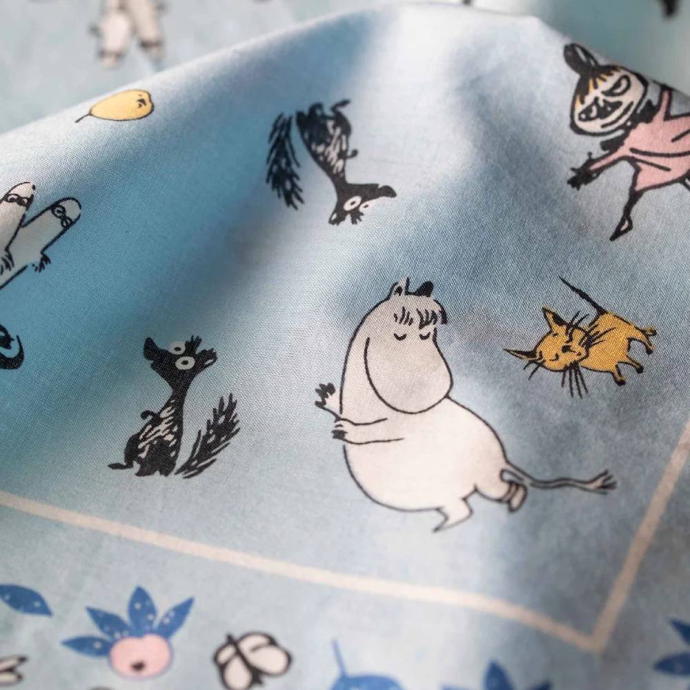 Moomin Apple Garden Handkerchief Blue - The Official Moomin Shop