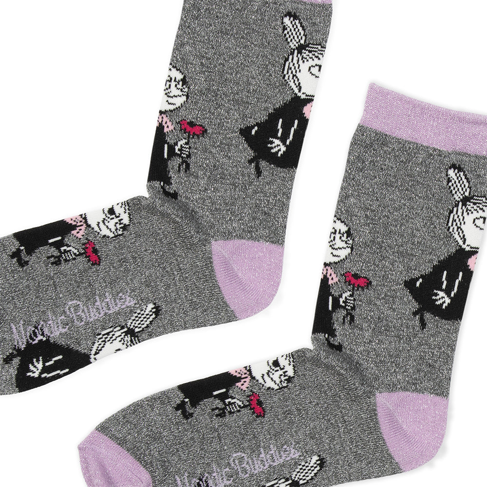 Little My's Flower Socks 36-42 Grey - The Official Moomin Shop