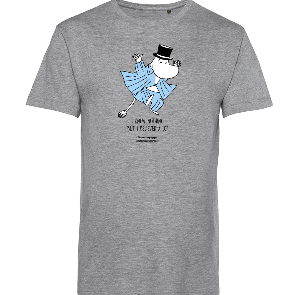 Moominpappa Believed T-shirt Grey - Mikebon - The Official Moomin Shop