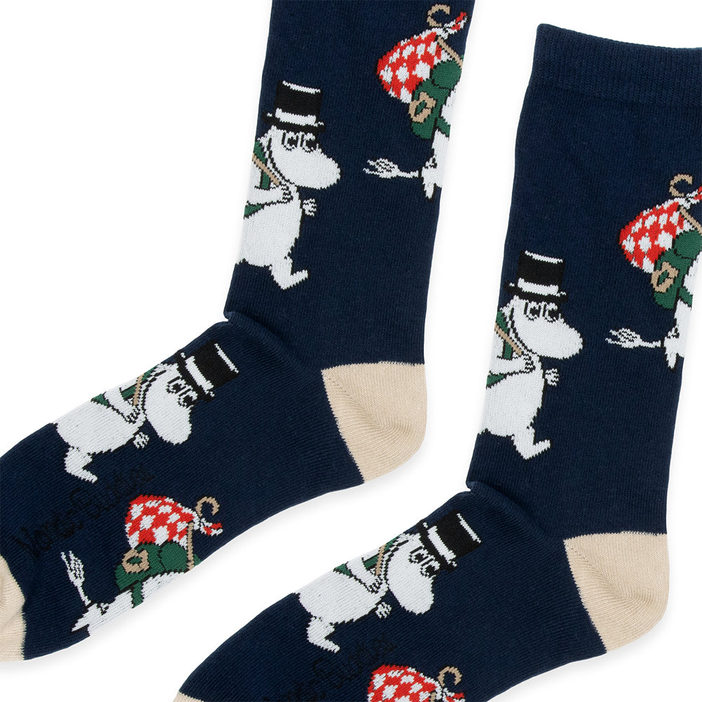 Moominpappa Adventure Socks 40-45 Darkblue - Nordicbuddies - The Official Moomin Shop