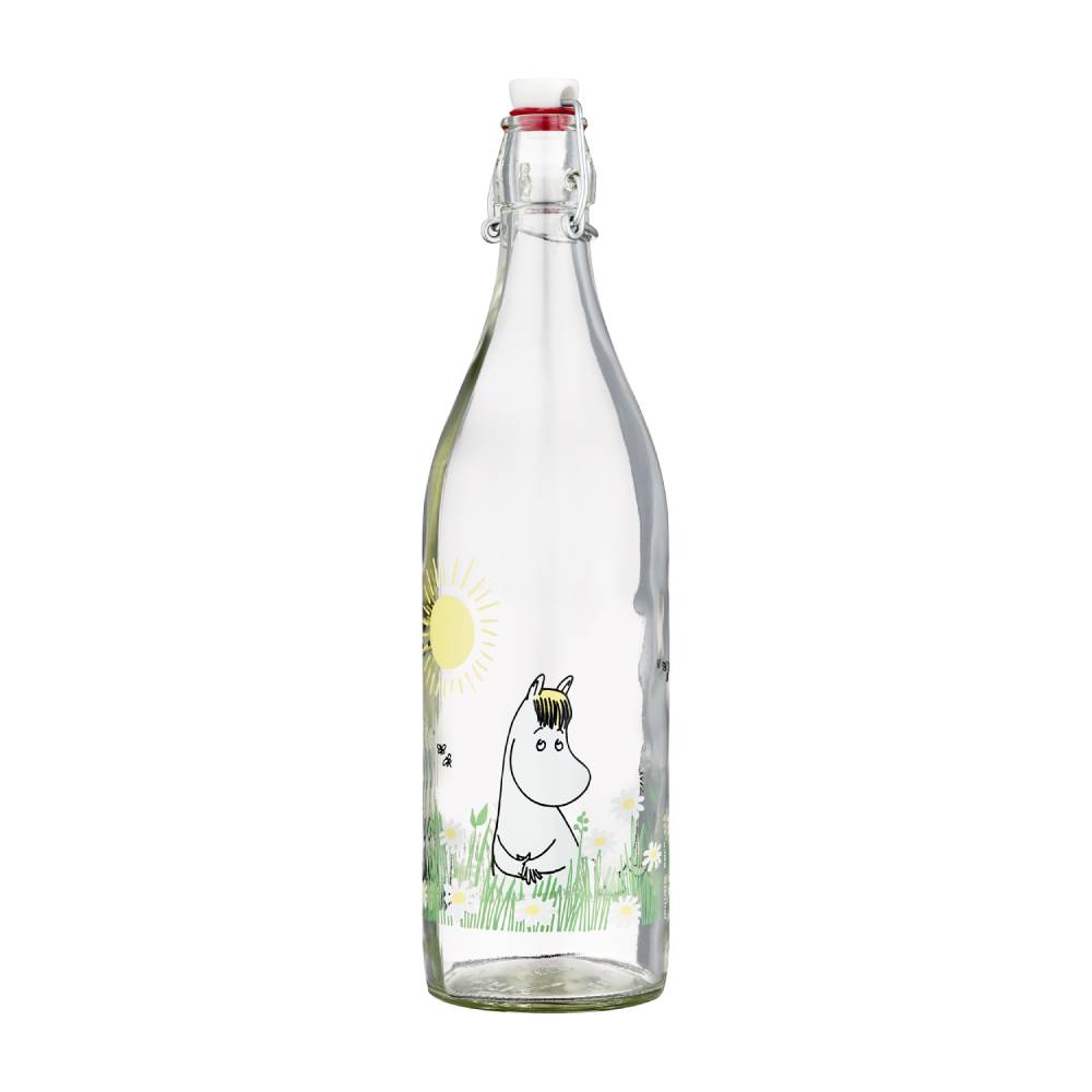 Moomin Meadow Glass Bottle 1L - Muurla - The Official Moomin Shop