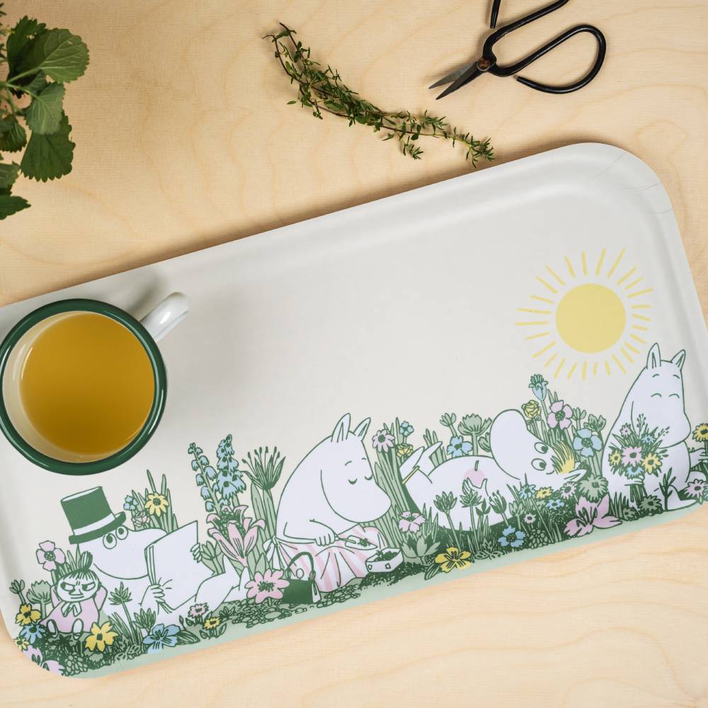 Moomin Garden Tray White 43x22cm - Muurla - The Official Moomin Shop