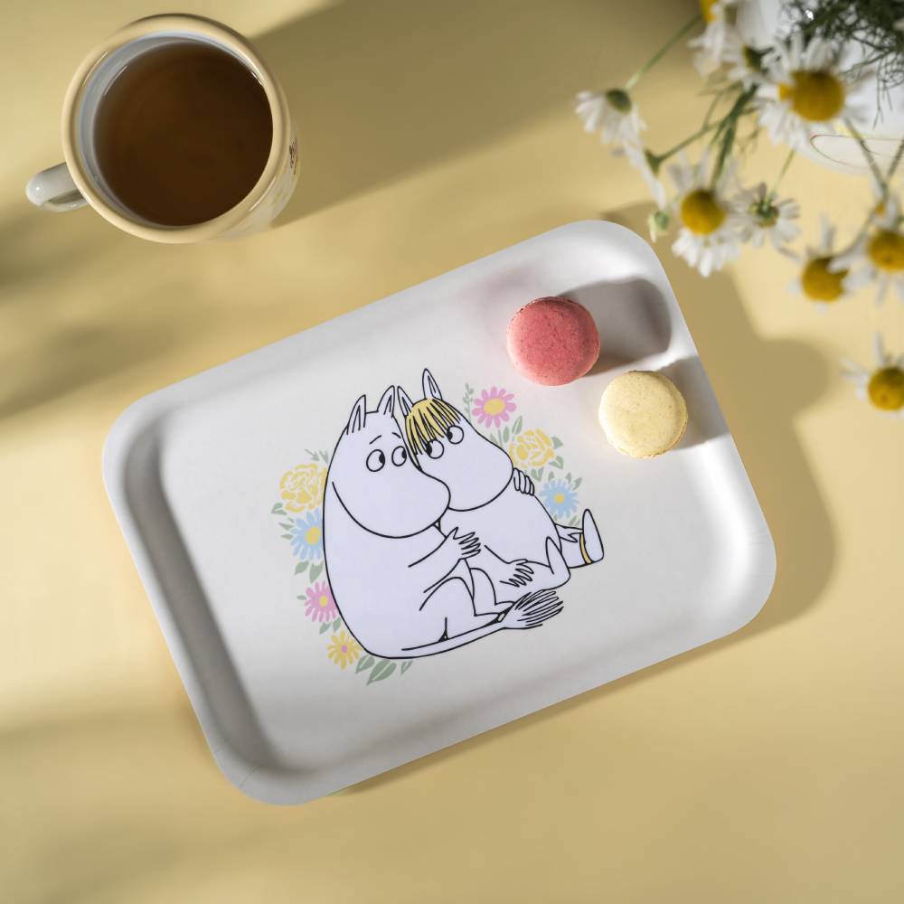 Moomin Flowers Tray White 27x20cm - Muurla - The Official Moomin Shop