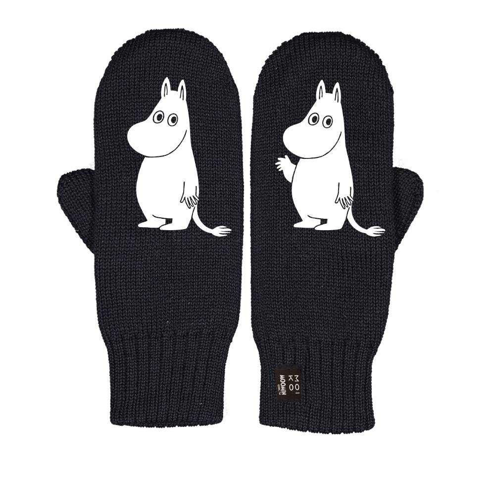 Moomintroll Hello Mittens Black - The Official Moomin Shop