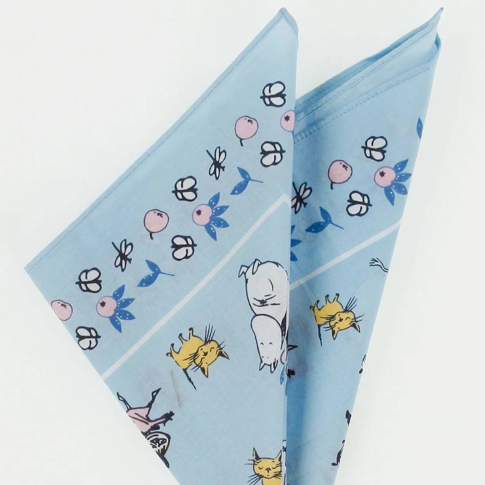 Moomin Apple Garden Handkerchief Blue - The Official Moomin Shop