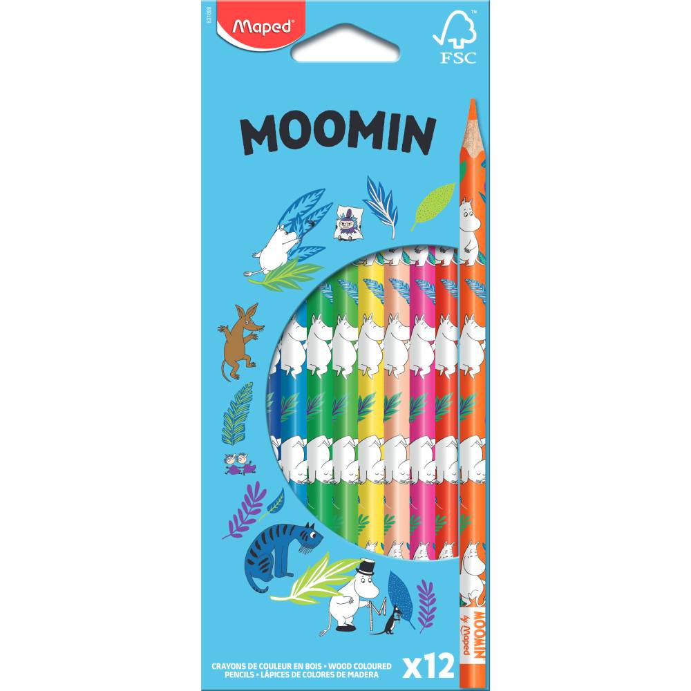 Moomin Colouring Book Värityskirja &amp; Colouring Pencils 12set Bundle - The Official Moomin Shop
