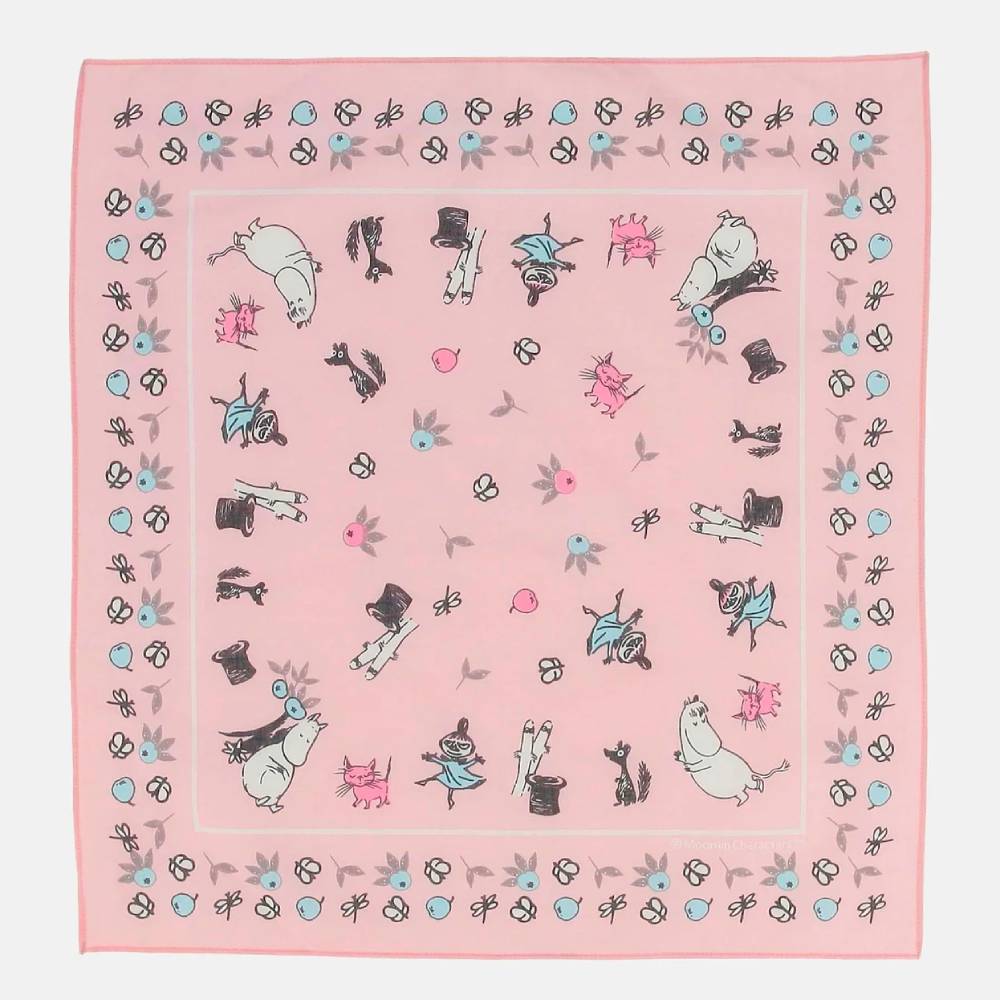 Moomin Apple Garden Handkerchief Rosa - The Official Moomin Shop
