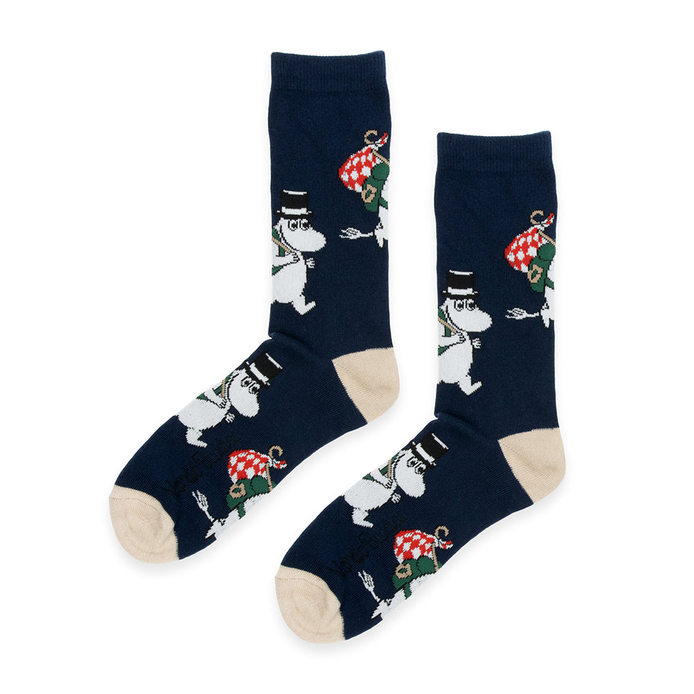 Moominpappa Adventure Socks 40-45 Darkblue - Nordicbuddies - The Official Moomin Shop