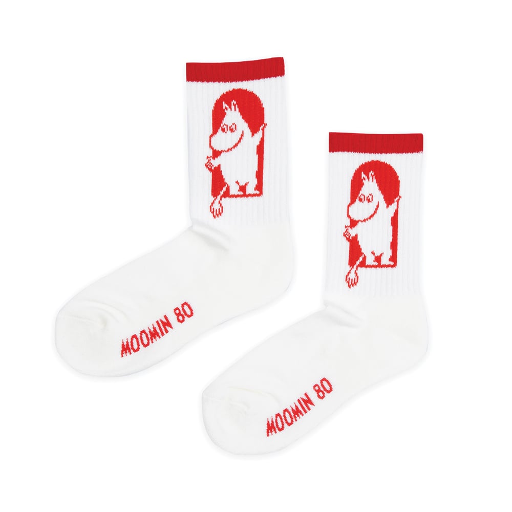 Moomin 80 Ladies Socks White - Red Cross - The Official Moomin Shop