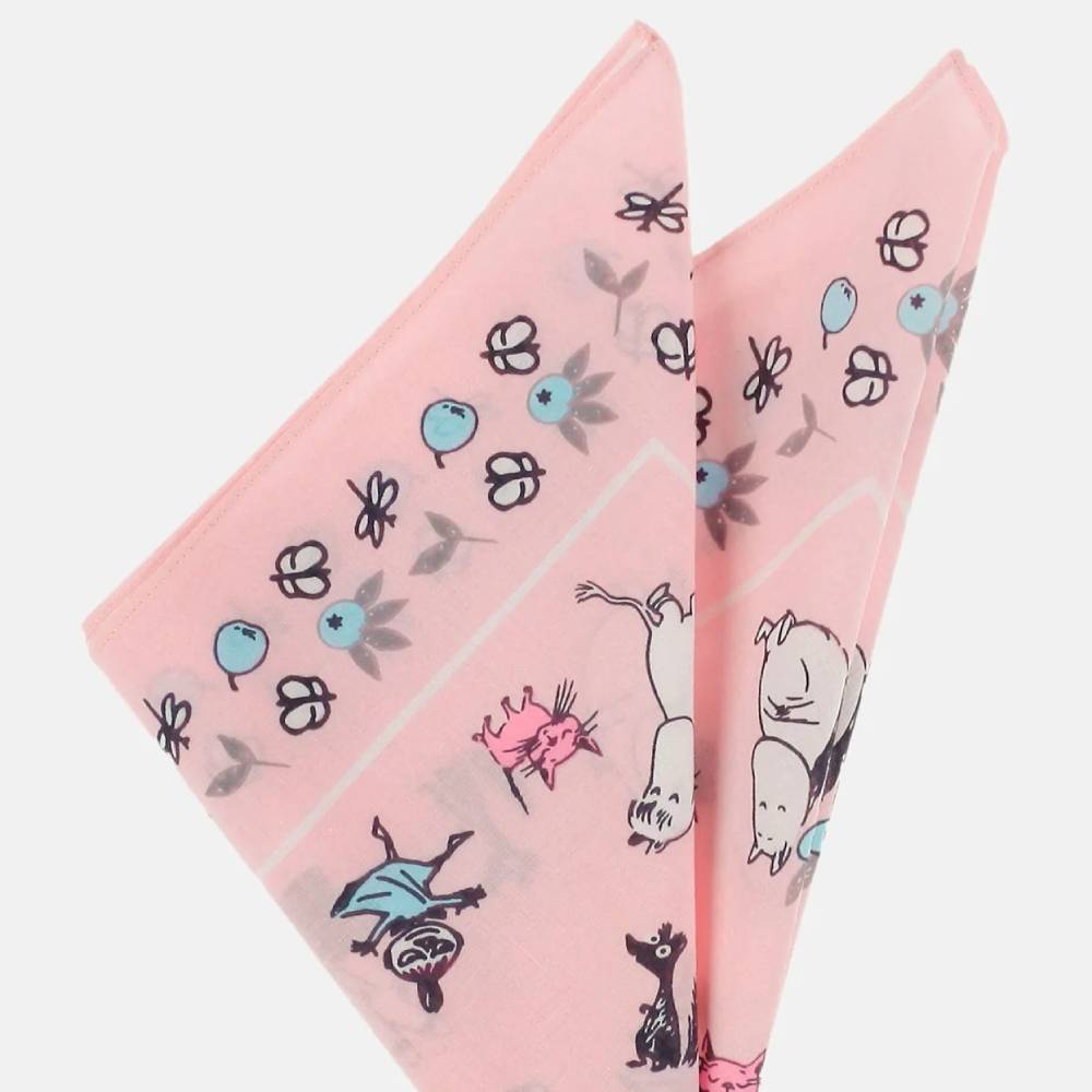 Moomin Apple Garden Handkerchief Rosa - The Official Moomin Shop