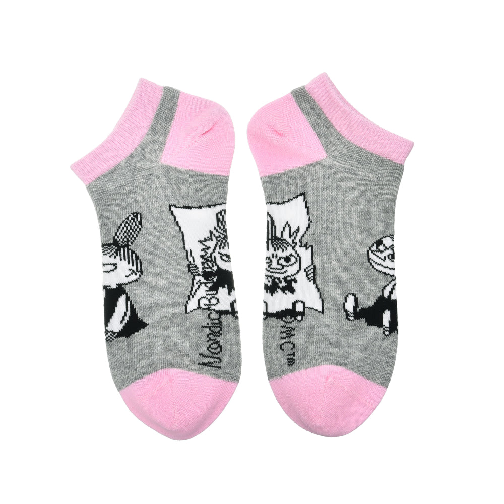 Little My Ladies Ankle Socks Grey-pink - Nordicbuddies - The Official Moomin Shop