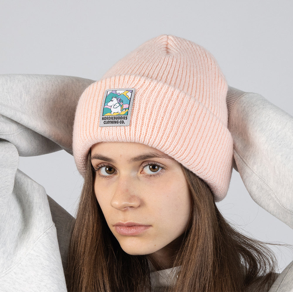 Moomintroll Beanie Adults Lightpink - Nordicbuddies - The Official Moomin Shop