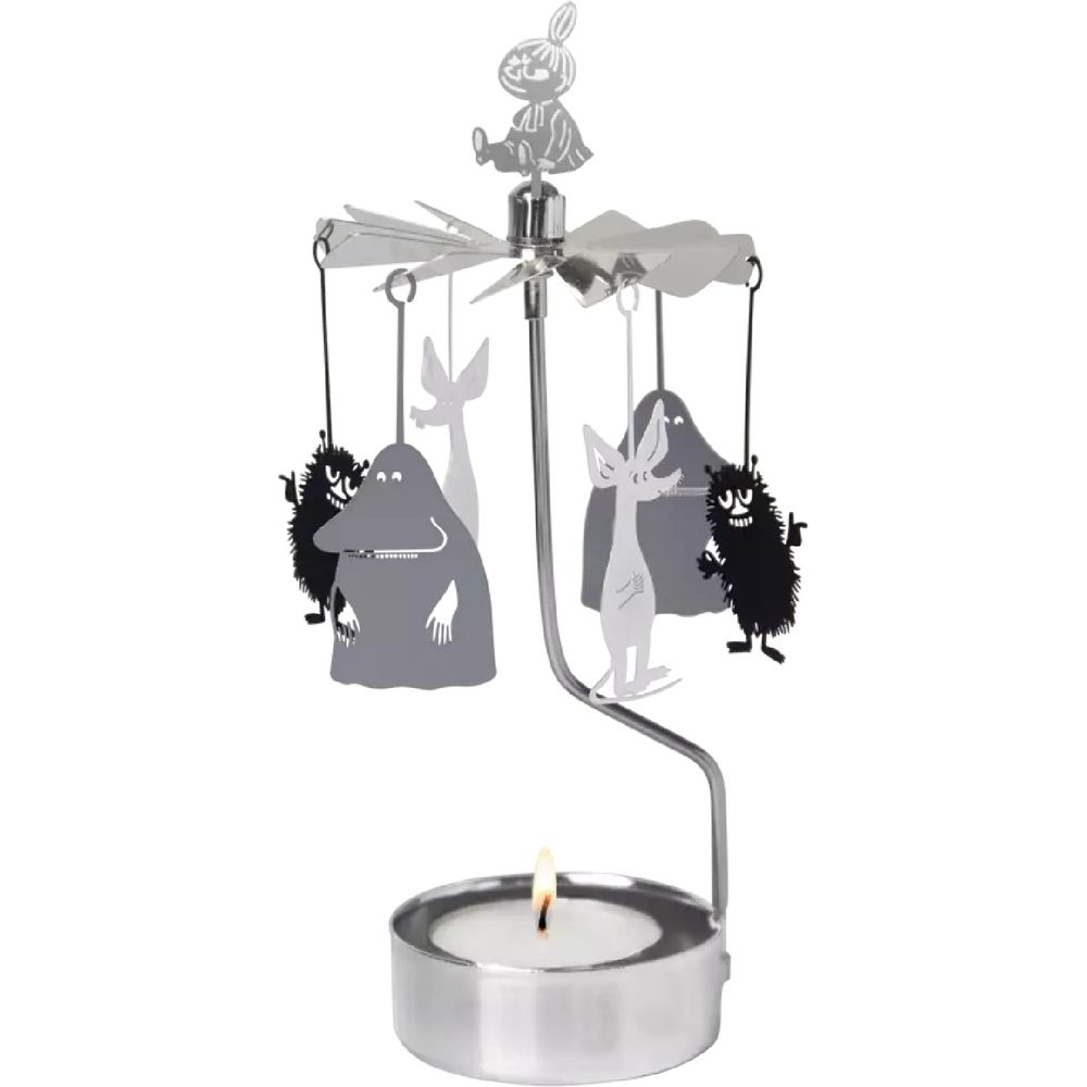 Moomin Friends Rotary Candle Holder Silver - Pluto Design - The Official Moomin Shop