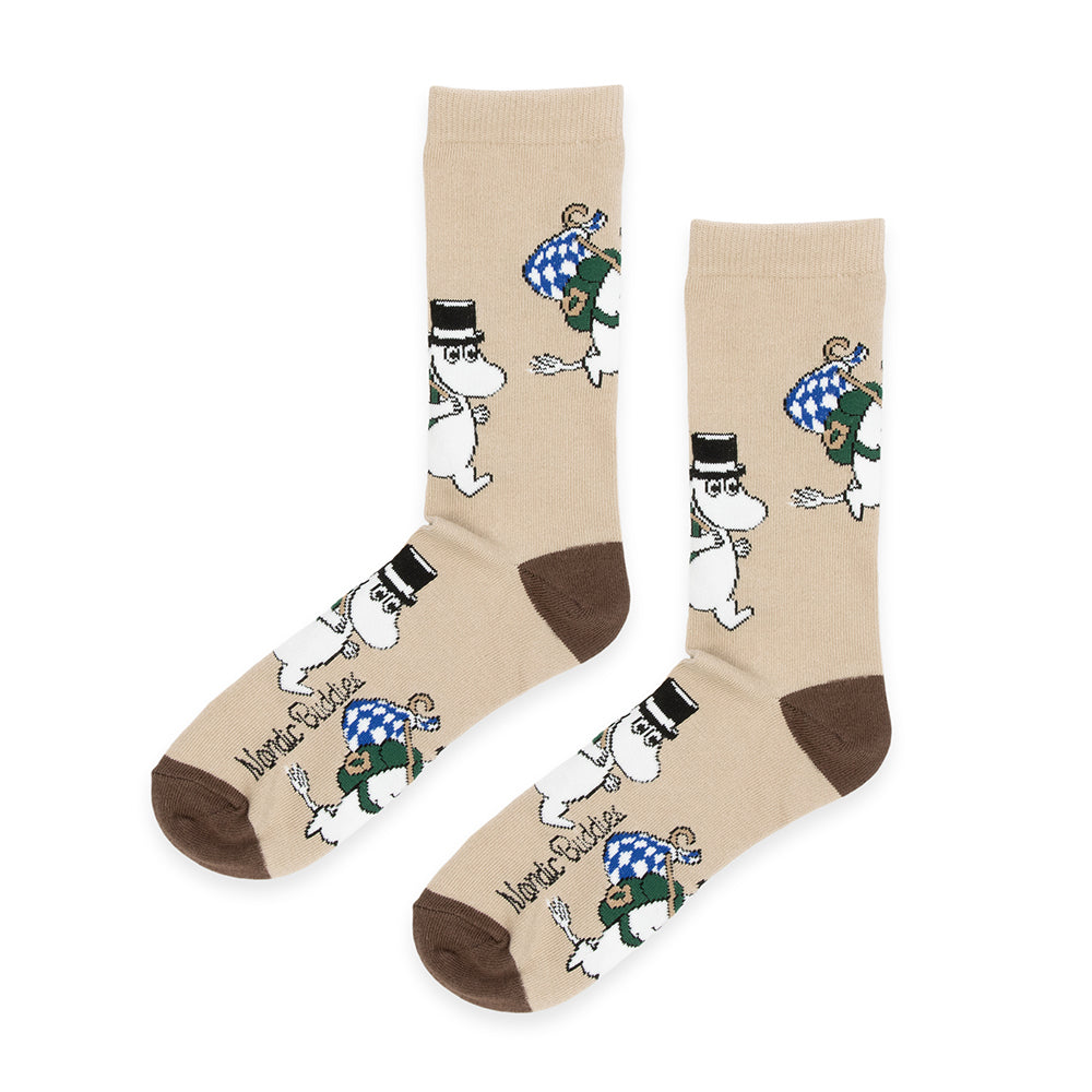 Moominpappa Adventure Socks 40-45 Beige - Nordicbuddies - The Official Moomin Shop