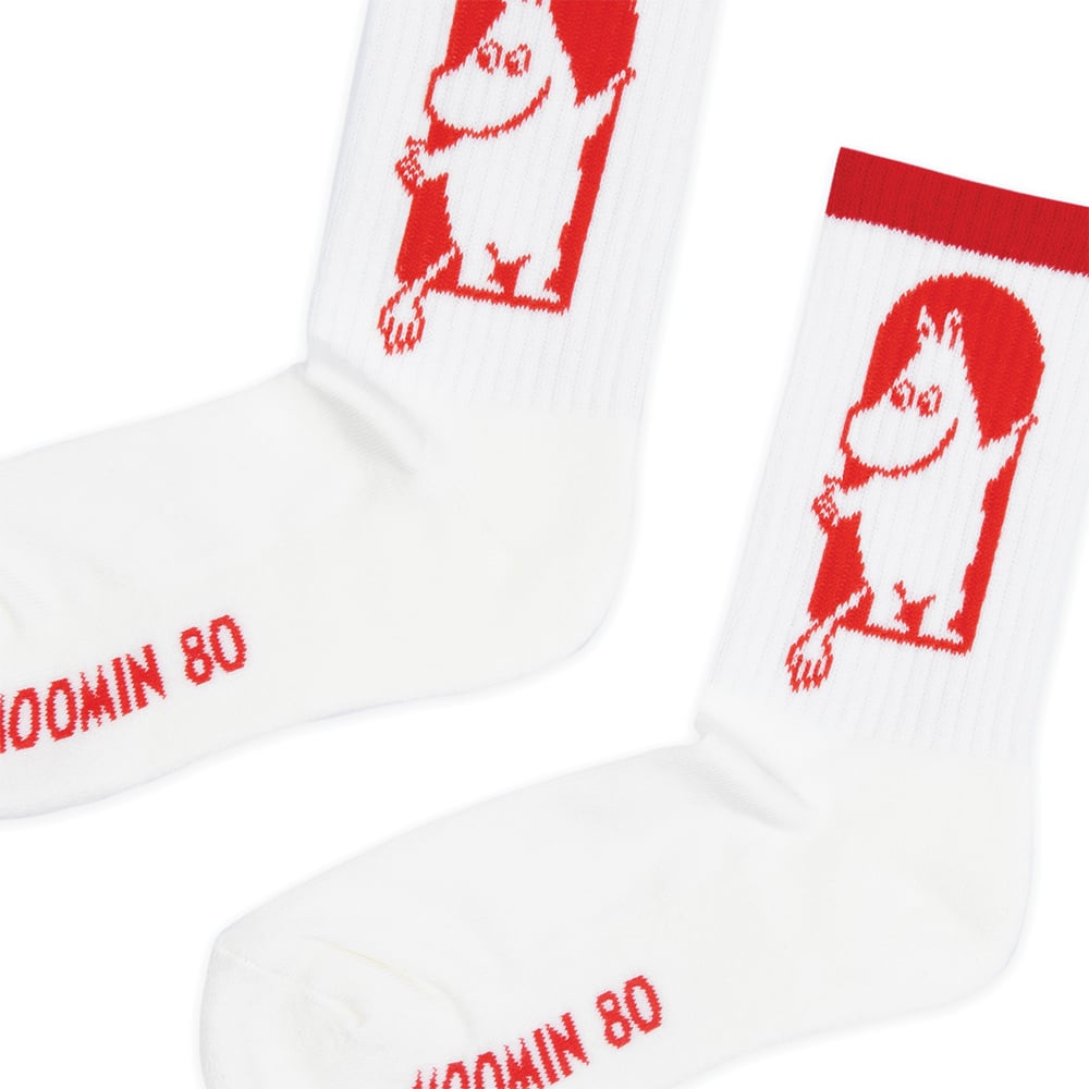 Moomin 80 Ladies Socks White - Red Cross - The Official Moomin Shop