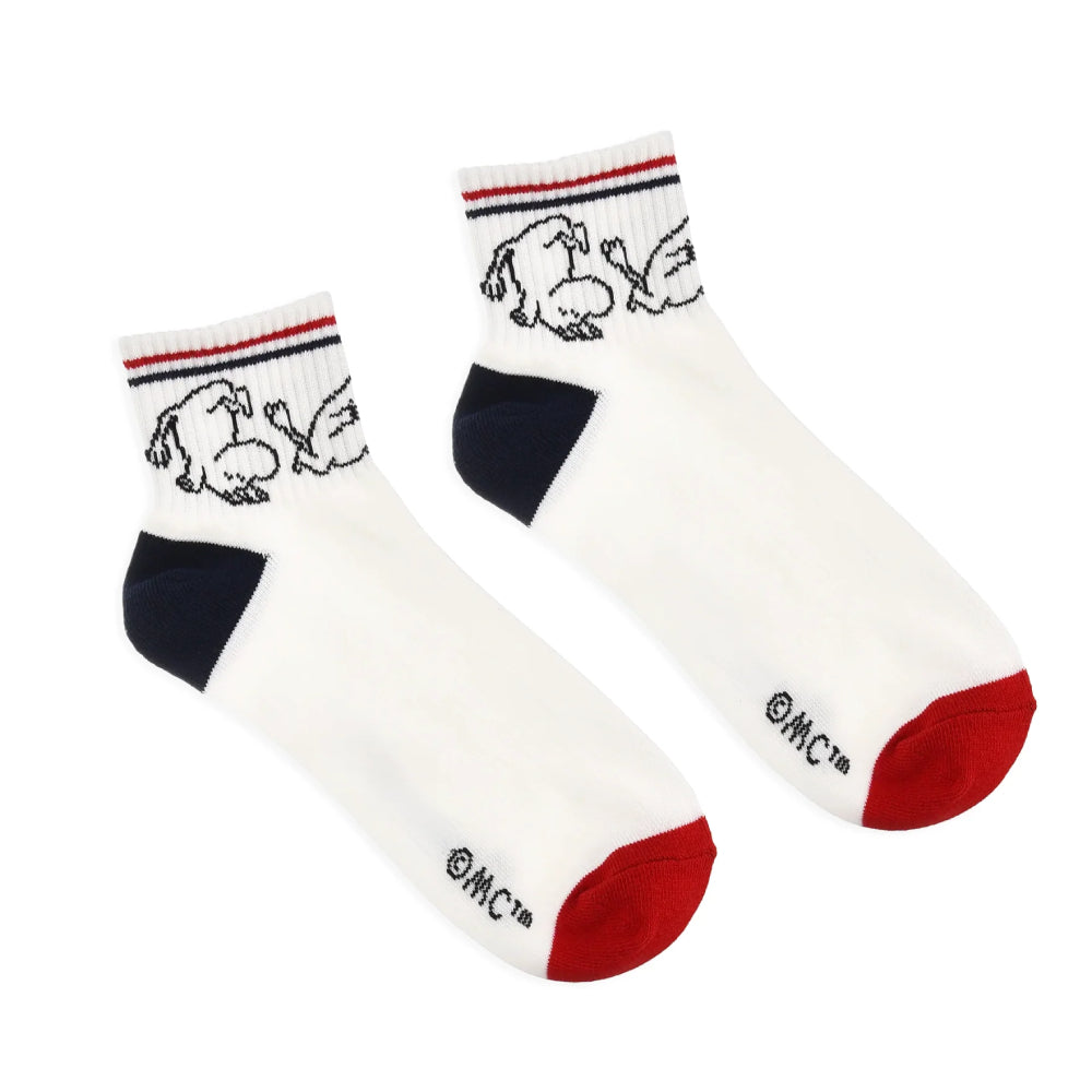 Ankle Socks Retro Moomintroll White - Nordicbuddies