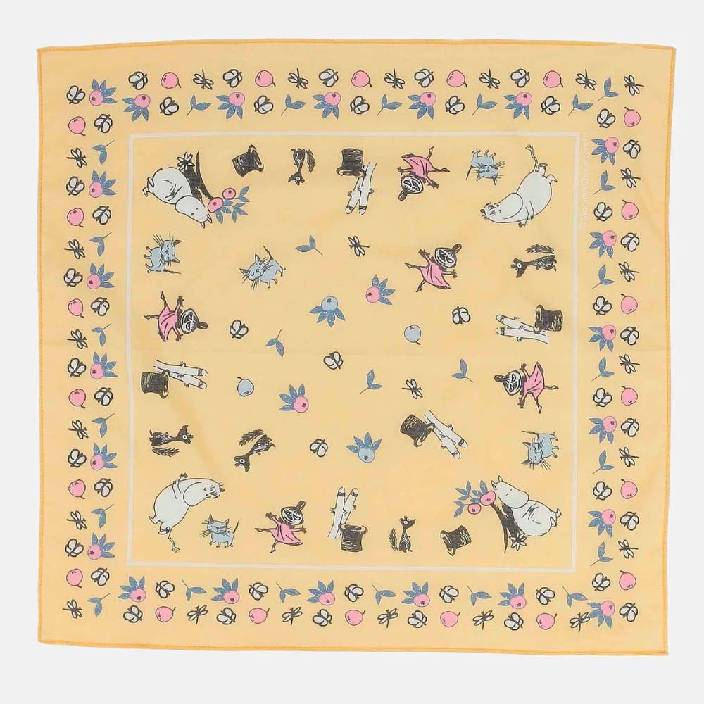 Moomin Apple Garden Handkerchief Yellow - The Official Moomin Shop