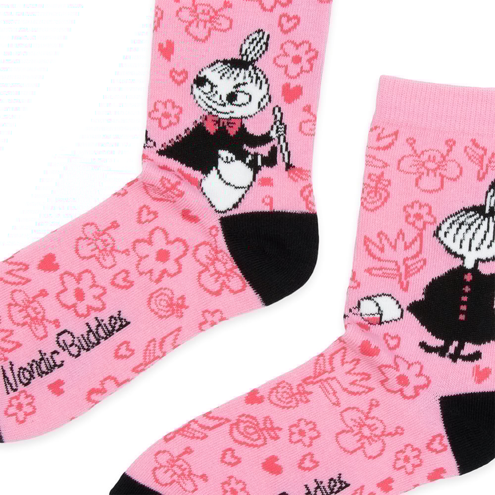 Little My Painting Socks 36-42 Pink - Nordicbuddies - The Official Moomin Shop