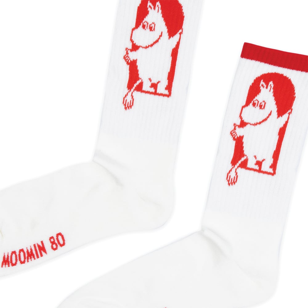 Moomin 80 Men Socks White - Red Cross - The Official Moomin Shop