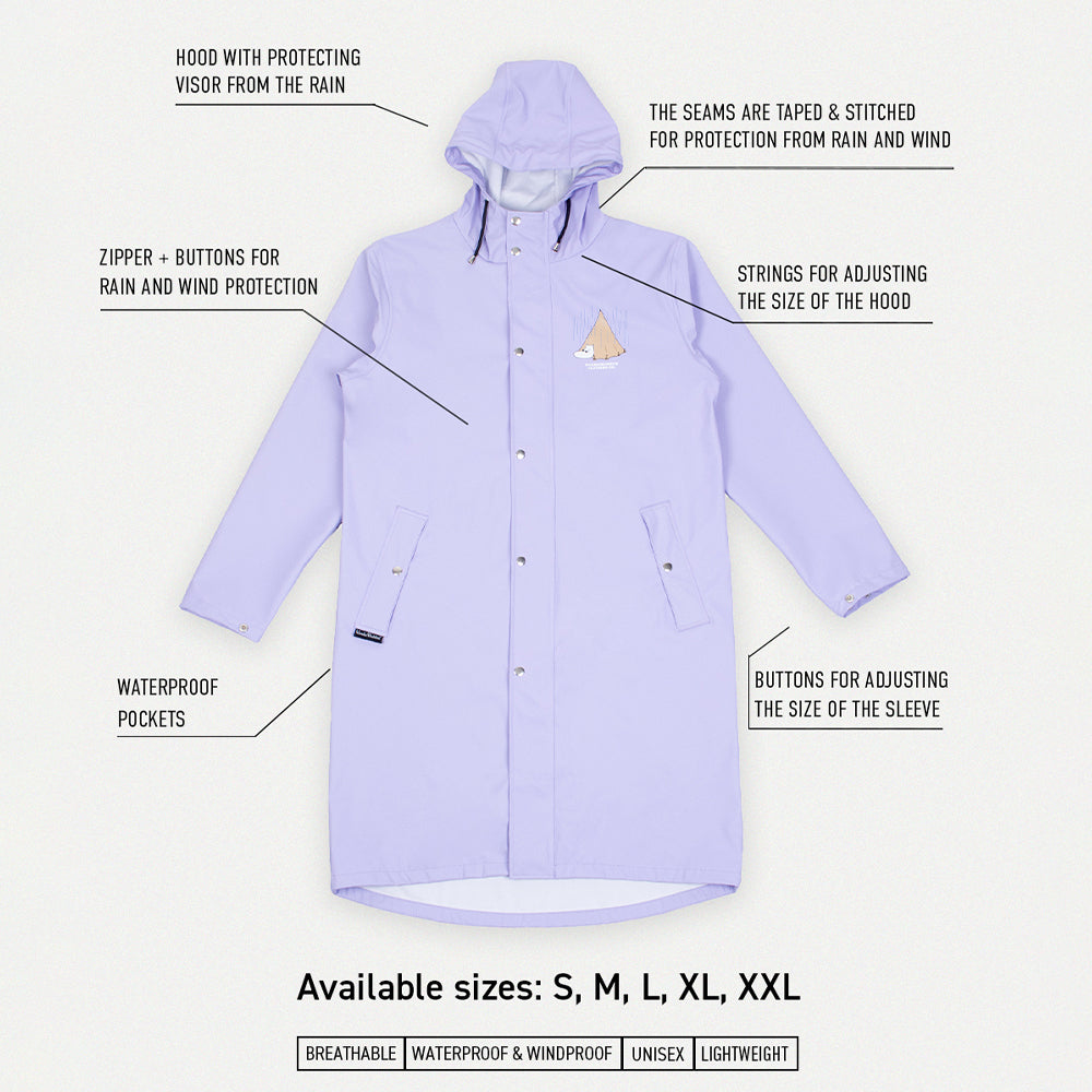 Moomintroll Rain Jacket Lilac - Nordicbuddies - The Official Moomin Shop