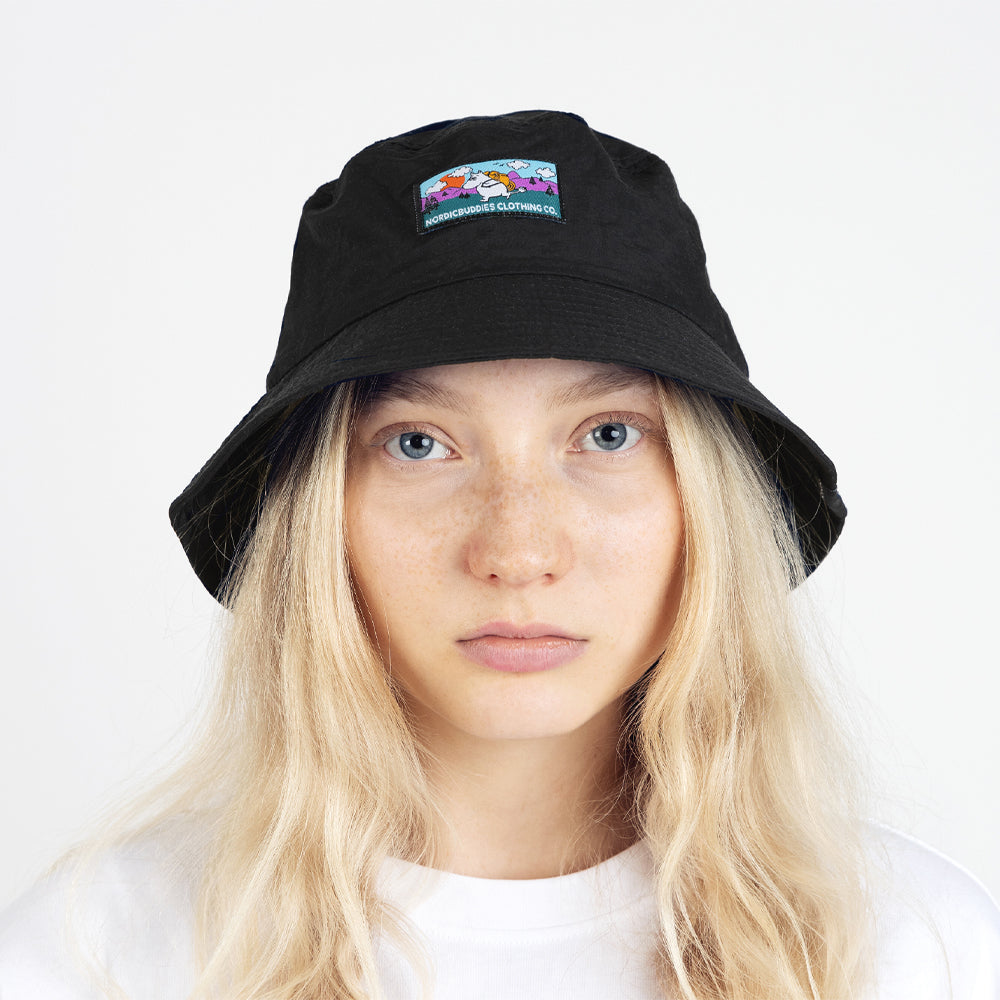 Moomintroll Adults Bucket Hat Black - Nordicbuddies - The Official Moomin Shop