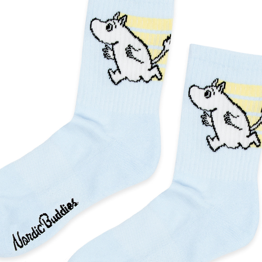 Moomintroll Active Crew Socks 36-42 Lightblue - Nordicbuddies - The Official Moomin Shop